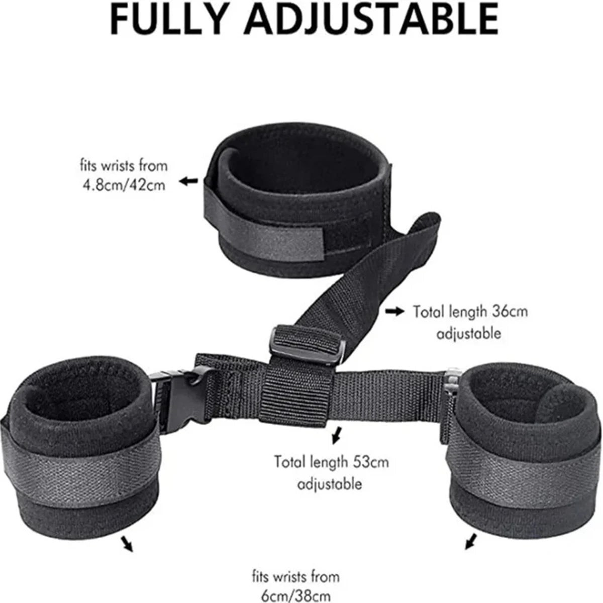 BDSM Handcuff and Blindfold Set with Ankle Cuffs for Couples