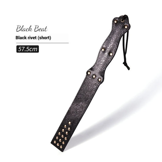 PU Leather BDSM Paddle Whip Flogger 22.7in for Cosplay Play