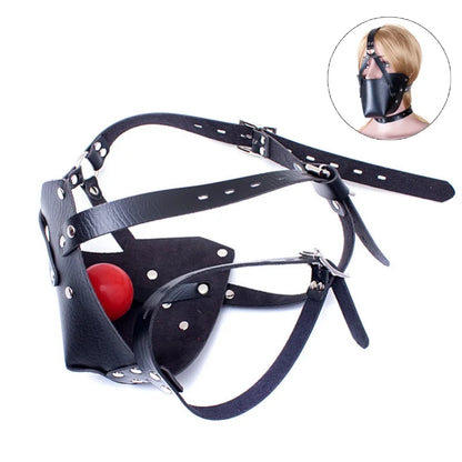 BDSM Harness Ball Gag Set with 42mm Silicone Mouth Gag