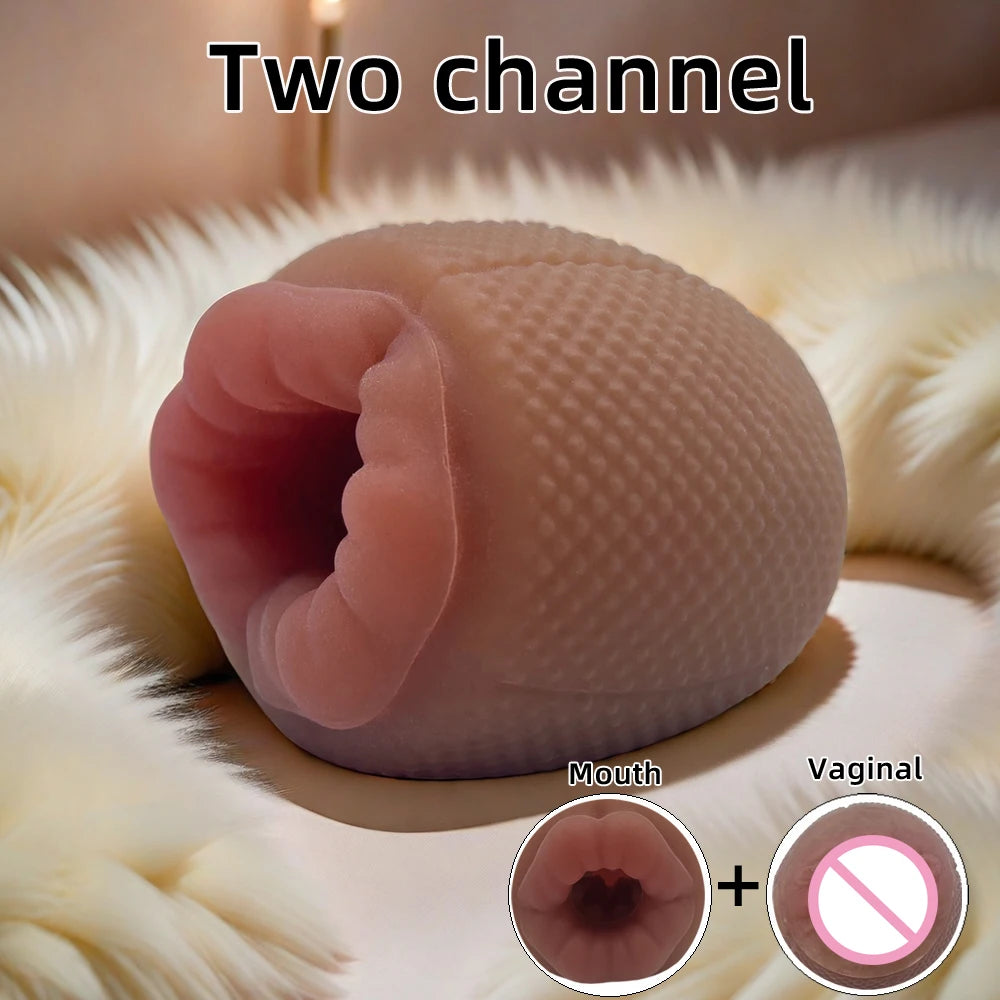 Realistic 3D Male Masturbator Cup, Oral & Vagina Toy