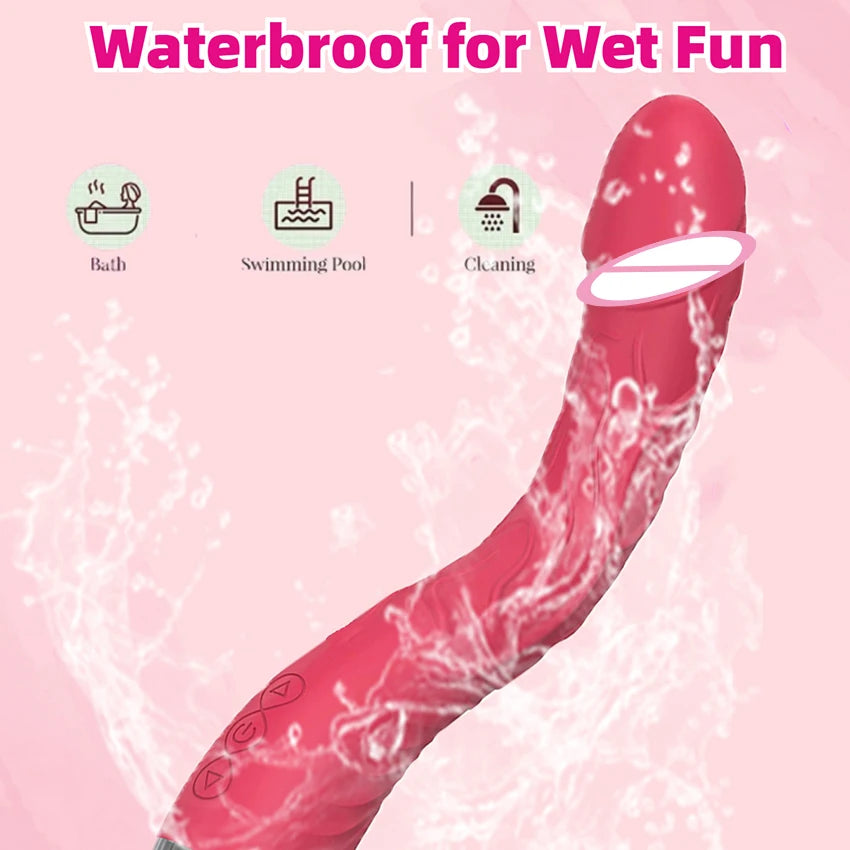 Long Vibrator Dildo for Women, Clitoral & G-Spot Toy