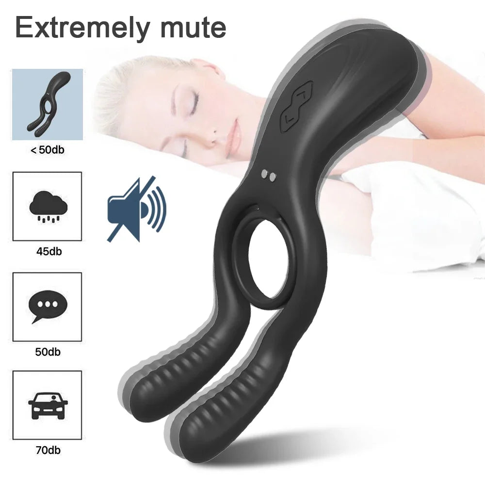 12-Speed Vibrating Cock Ring for Couples, G-Spot Toy