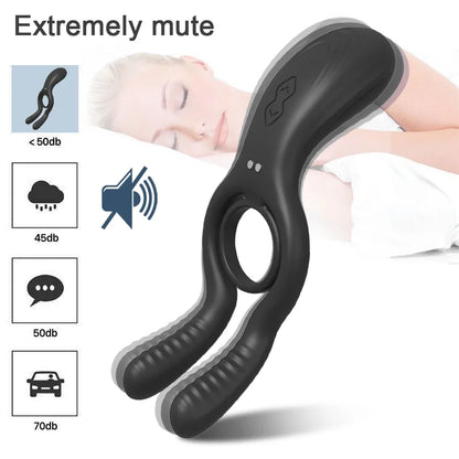 12-Speed Vibrating Cock Ring for Couples, G-Spot Toy