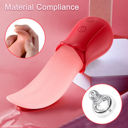 Tongue Licking Vibrator for Women, Clitoral & Nipple Toy