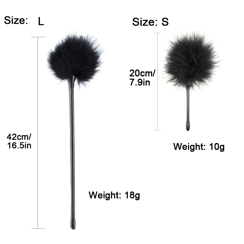 BDSM Feather Tickler Whip Flogger 42cm for Couples Play