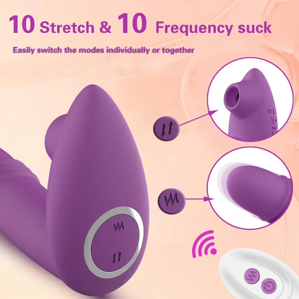Sucking Vibrator, dildo with Remote Control for Women Stimulator