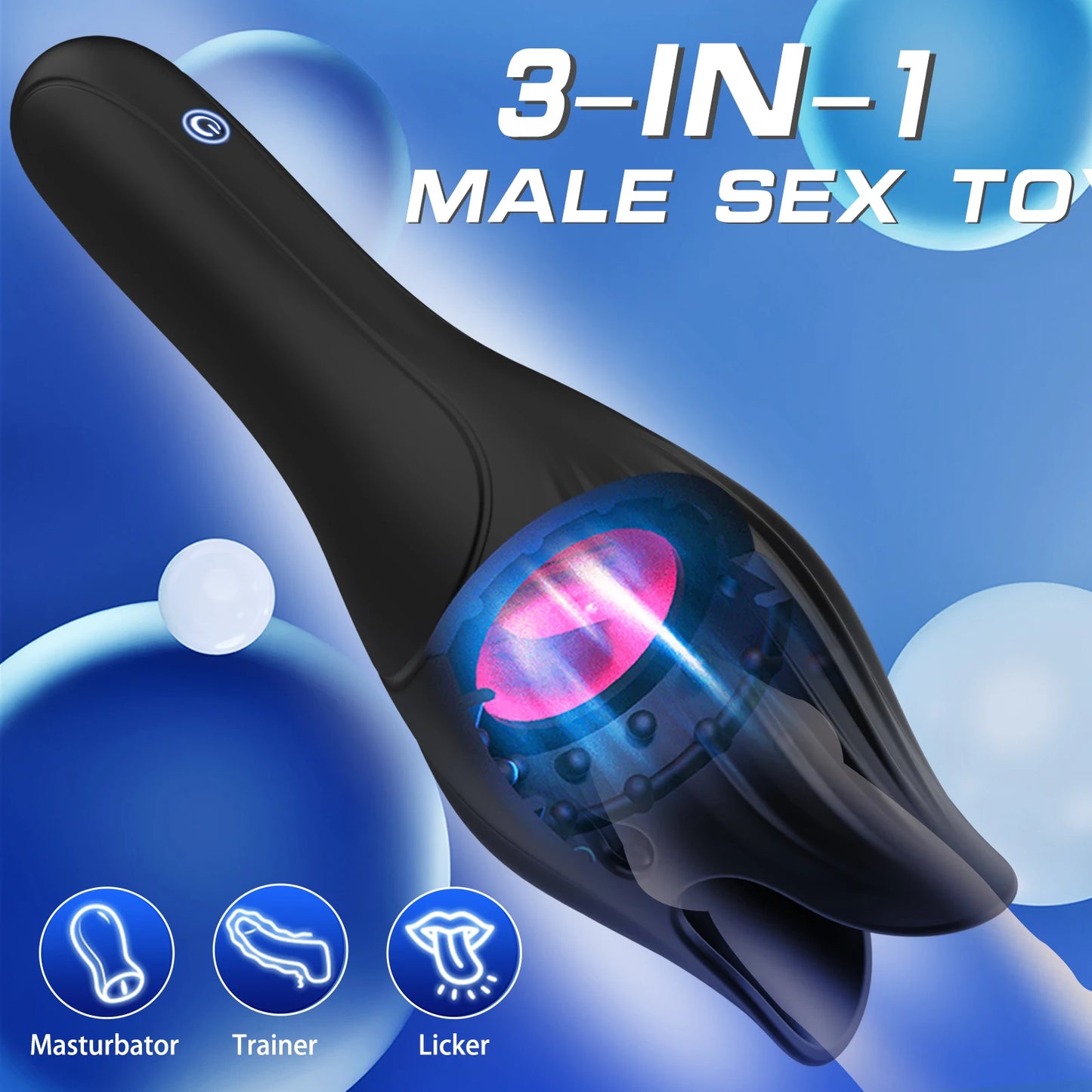 Automatic Licking Male Masturbator Cup with Vacuum Pump