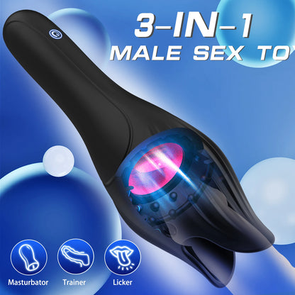 Automatic Licking Male Masturbator Cup with Vacuum Pump
