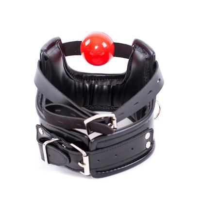 BDSM Harness Ball Gag Set with 42mm Silicone Mouth Gag
