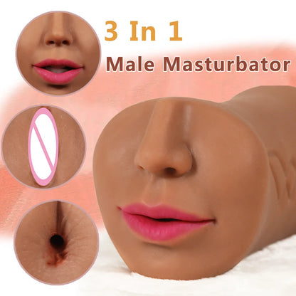 Anal, mouth & Vagina Male Masturbator Sex Toy for Men