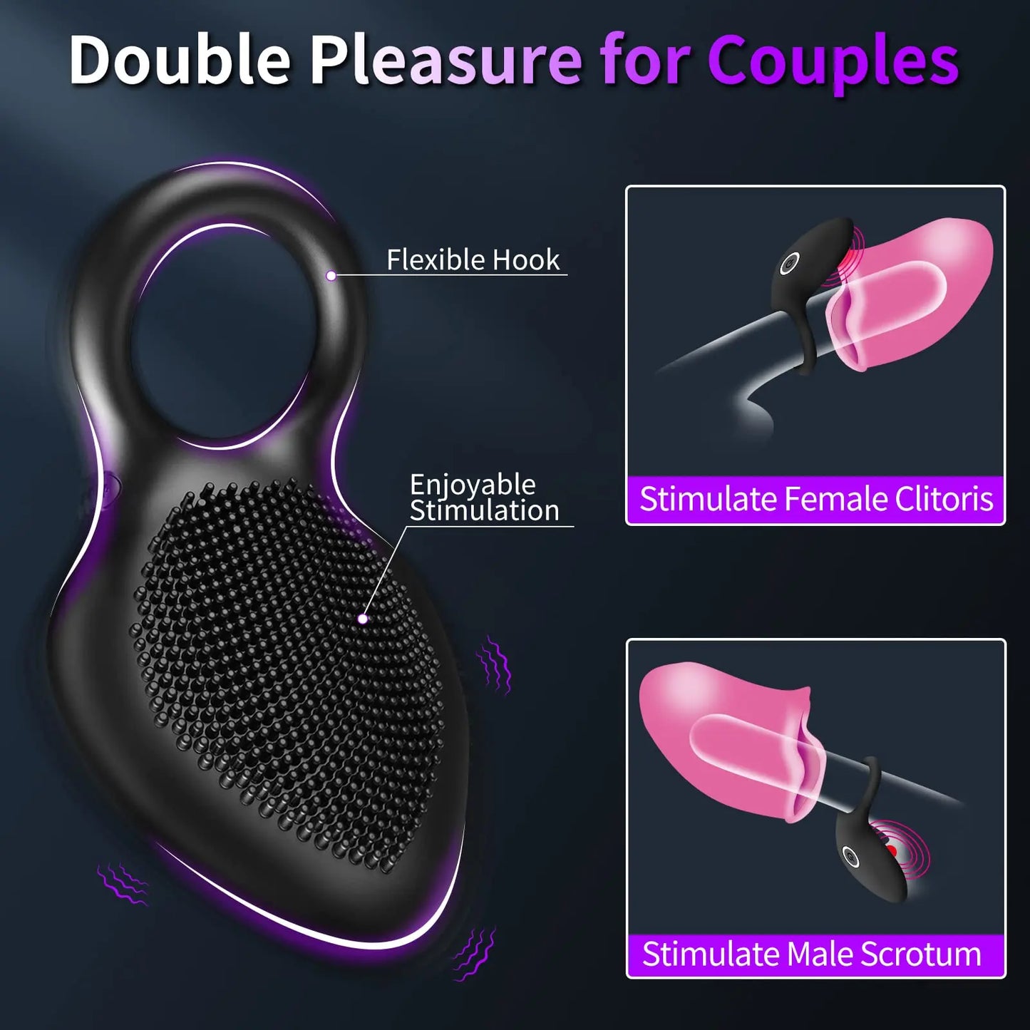 App-Controlled Vibrating Cock Ring for Men, Delay & Erection