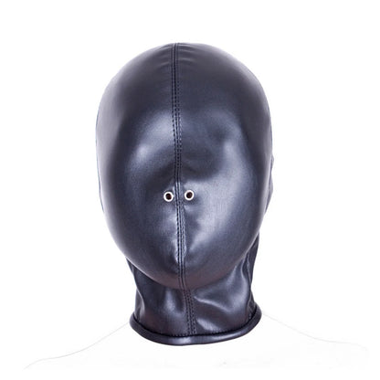 Adjustable Leather BDSM Hood Full Head Bondage Mask