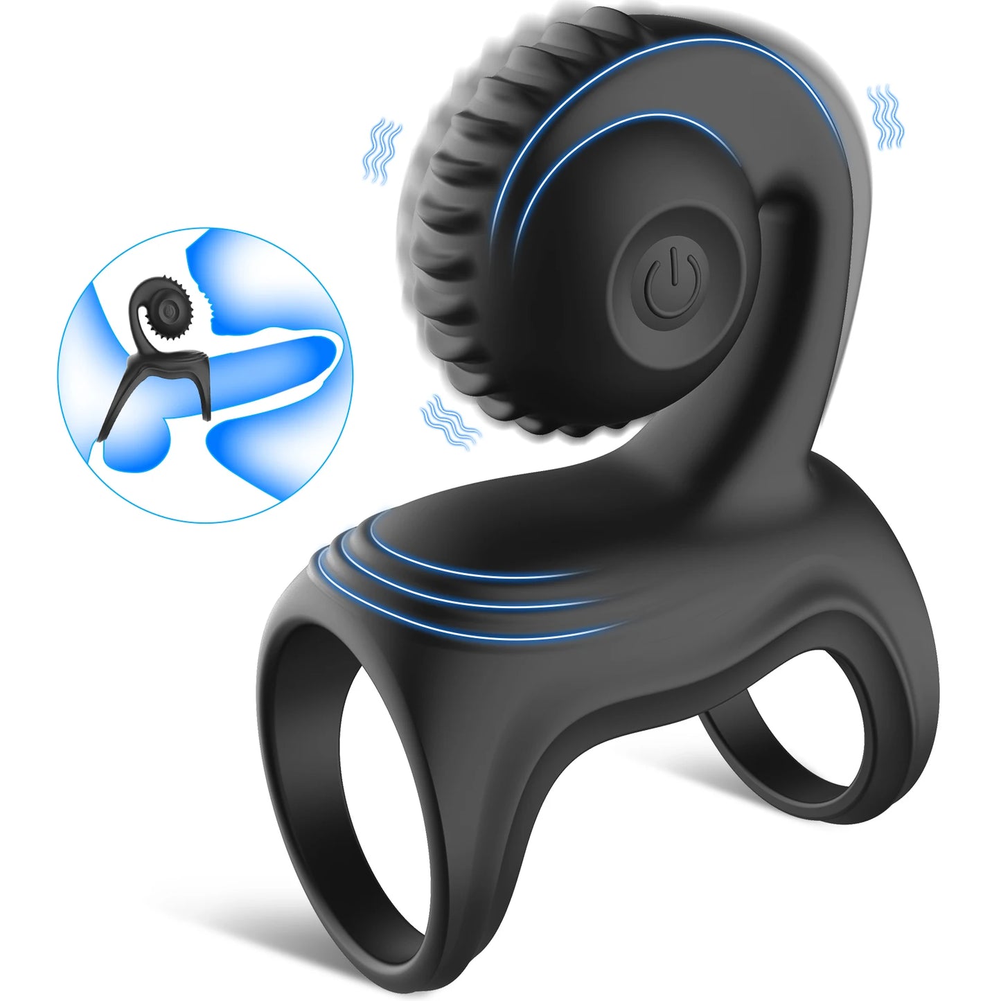 Vibrating Penis Ring for Men, Delay & Erection Toy