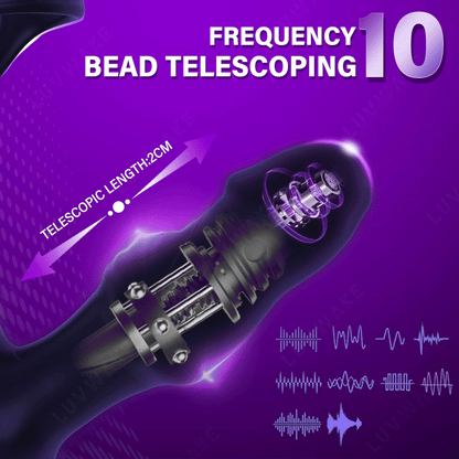 Vibrating Anal Prostate Massager with Cock Ring, butt plug 3 Motors