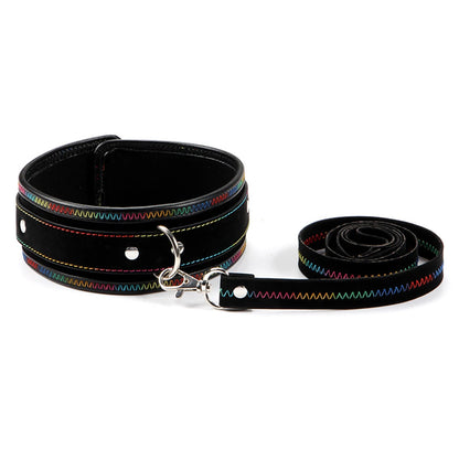 Leather BDSM Collar Leash Harness with Chain for Women