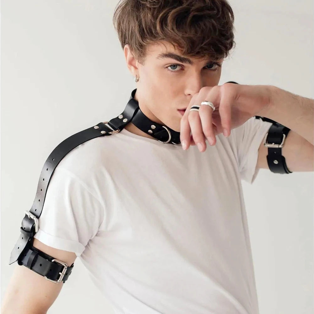 PU Leather Chest Harness Belt for Men Cosplay and Party