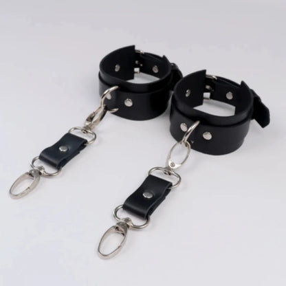 PU Leather Handcuffs Body Harness Straps BDSM Kit
