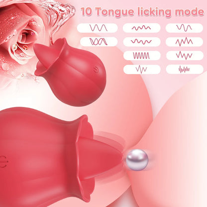 Rose Tongue Licking Vibrator for Women Clitoral Stimulator