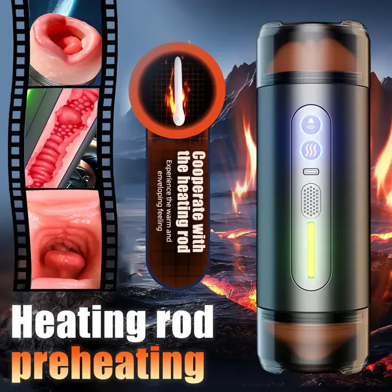 Automatic Heating Thrusting Male Masturbator with Licking