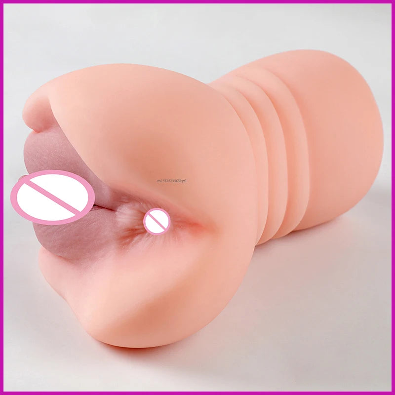 3D Realistic Silicone Vagina Masturbator Cup for Men