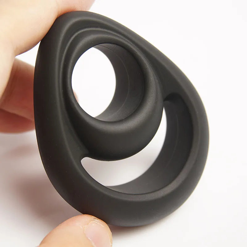 Silicone Dual Cock Ring for Men, Delay & Enhancement