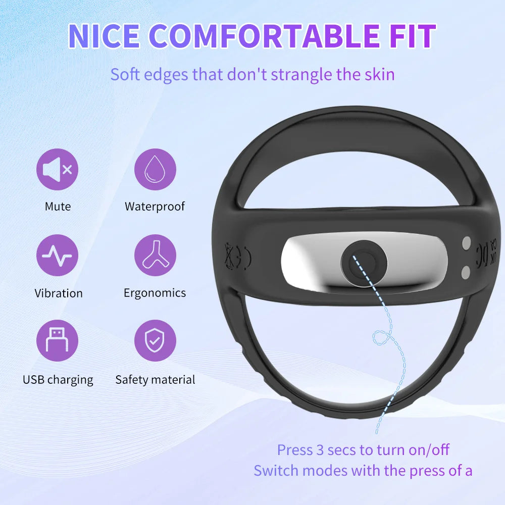 Vibrating Cock Ring for Men, Delay & Pleasure Toy