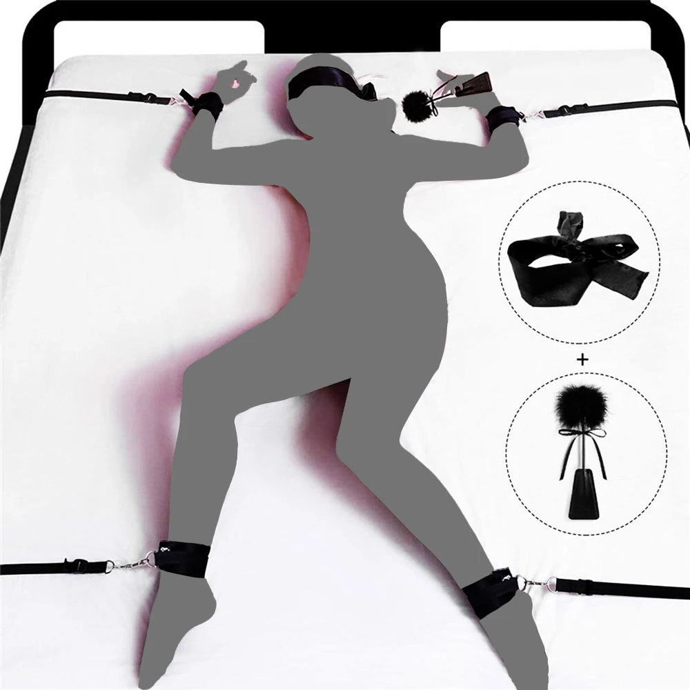 BDSM Handcuffs Wrist to Ankle Restraint Cuffs for Couples