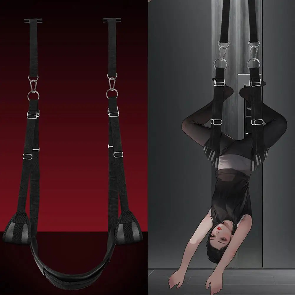 BDSM Door Sex Swing with Handcuffs and Leg Restraints