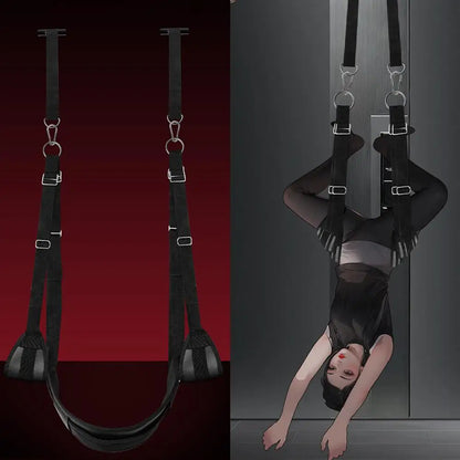 BDSM Door Sex Swing with Handcuffs and Leg Restraints