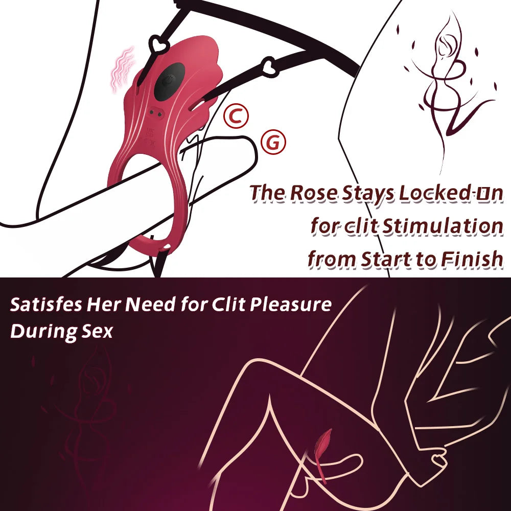 Wearable Panty Vibrator with Clitoral Stimulator for Couples