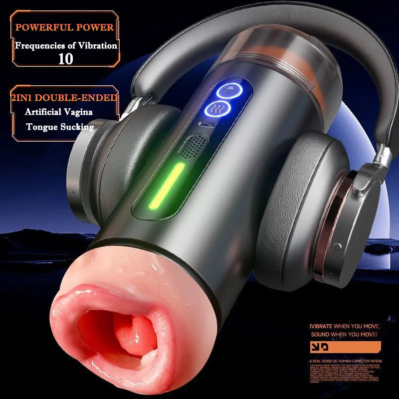 Automatic Heating Thrusting Male Masturbator with Licking