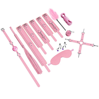 BDSM Bed Restraints Kit with Adjustable Handcuffs and Cuffs