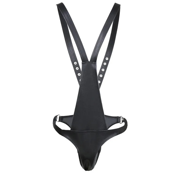 Sexy Male Harness Thong Lingerie Costume, Leather Straps