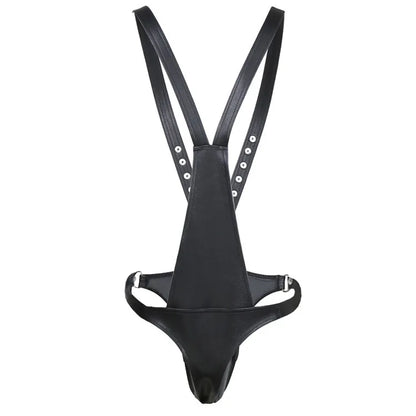 Sexy Male Harness Thong Lingerie Costume, Leather Straps